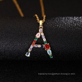 Shangjie OEM kalung tembaga statement crystal necklace stainless steel chain necklace jewelry fashion initial necklace